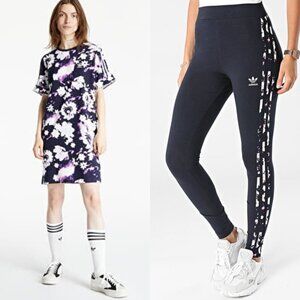 Adidas Originals Floral Print T-shirt Dress & Legging Set